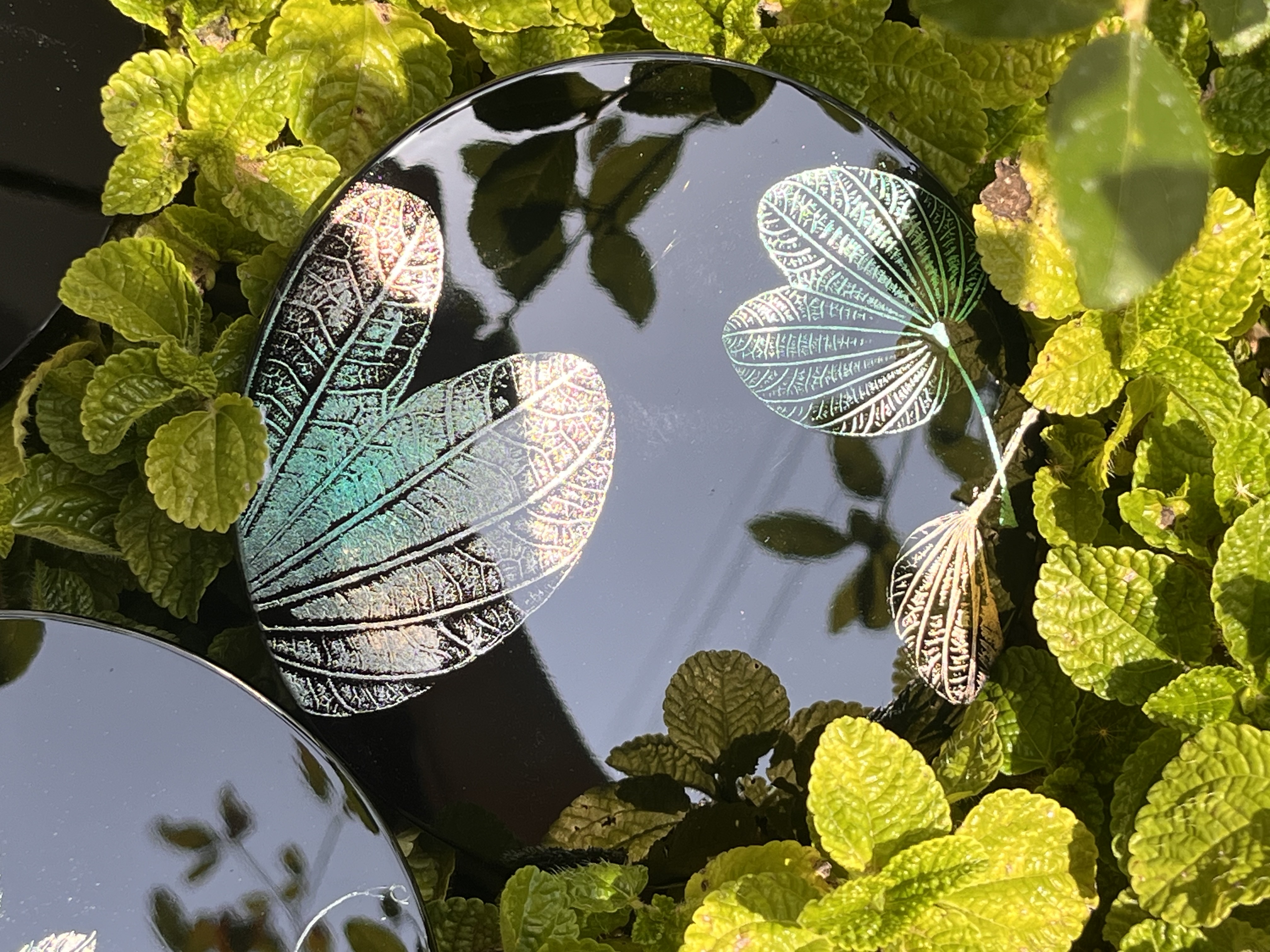 貼葉蒔繪漆盤作品範例