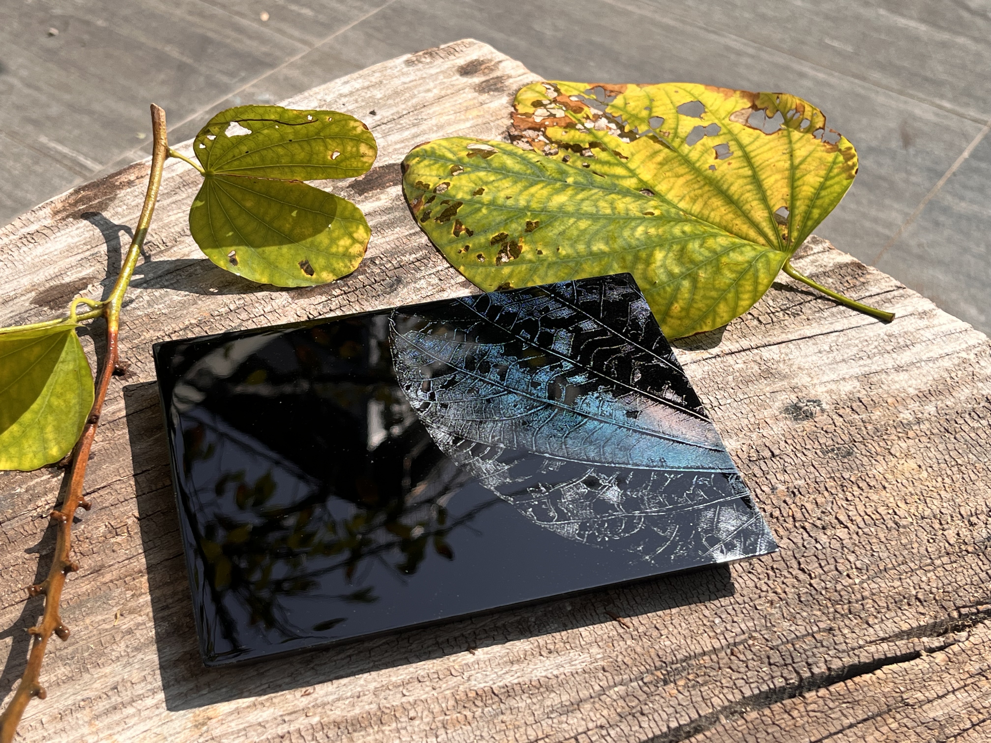 貼葉蒔繪漆盤_作品範例 貼葉蒔繪漆盤_作品範例